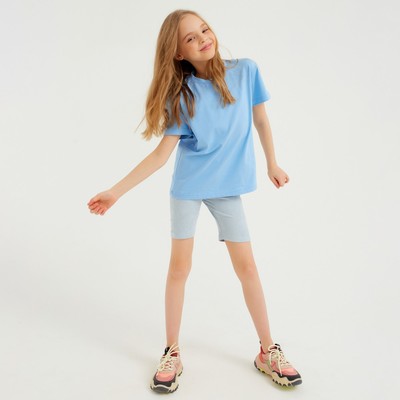 Футболка детская Basic line, голубая, рост 110 см