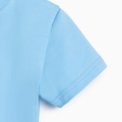 Футболка детская Basic line, голубая, рост 110 см