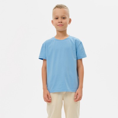 Футболка детская Basic line, голубая, рост 110 см
