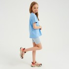 Футболка детская Basic line, голубая, рост 128 см - Фото 3