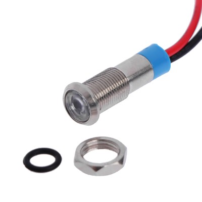 Светодиод, 12 В, 7.8×16.5 мм, посадочный d=6 мм, цвет свечения белый