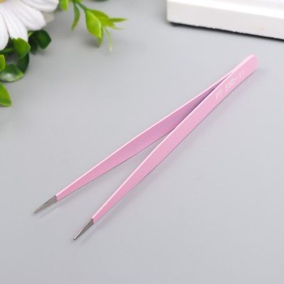 Пинцет для творчества прямой, розовый, острый 13.4×1 см