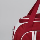 Сумка спортивная, отдел на молнии, 3 наружных кармана, длинный ремень, цвет красный/белый - Фото 6