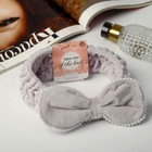 Повязка для волос «Жемчужный бант», 19×6 см, серая - фото 34879359