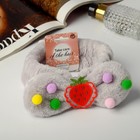 Повязка для волос "Фруктик" 18*5 см клубничка, серый - фото 804736874