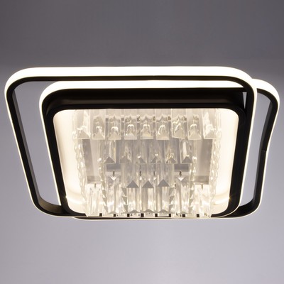Люстра с пультом BayerLux 1983/2, светодиодная, 130 Вт, 3000-6000К, чёрная, 45×45×18 см