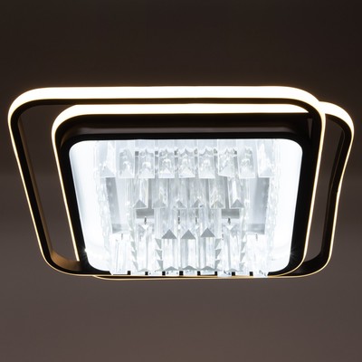 Люстра с пультом BayerLux 1983/2, светодиодная, 130 Вт, 3000-6000К, чёрная, 45×45×18 см