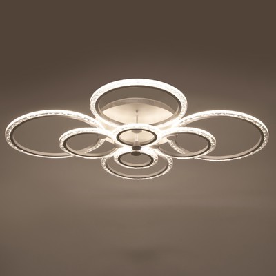 Люстра с ПДУ BayerLux 1833/8WT, LED, 228 Вт, 3000-6000К, диммер, белая, 95×58×15 см