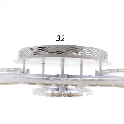 Люстра с ПДУ BayerLux 1833/8WT, LED, 228 Вт, 3000-6000К, диммер, белая, 95×58×15 см