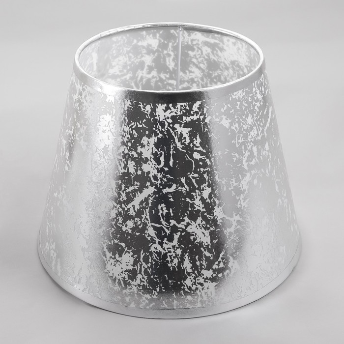 Абажур E27 серебро 25х25х19 см - Фото 1