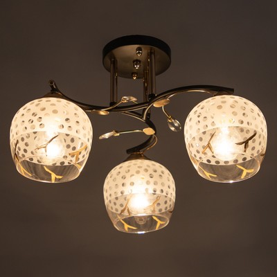 Люстра 2010/3 E27 60 Вт черный+золото 45×45×25 см BayerLux