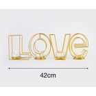 Подсвечник металлический настольный "Love", 13.5 х 42 см, золото - Фото 4