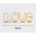 Подсвечник металлический на 4 свечи TAKE IT EASY «Love: слово», 13.5×42 см, золото - Фото 4