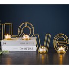 Подсвечник металлический на 4 свечи TAKE IT EASY «Love: слово», 13.5×42 см, золото - Фото 2