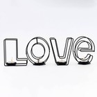 Подсвечник металлический настольный "Love", 13.5 х 42 см, чёрный - Фото 3