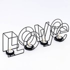 Подсвечник металлический настольный "Love", 13.5 х 42 см, чёрный - Фото 5