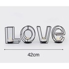 Подсвечник металлический настольный "Love", 13.5 х 42 см, чёрный - Фото 4