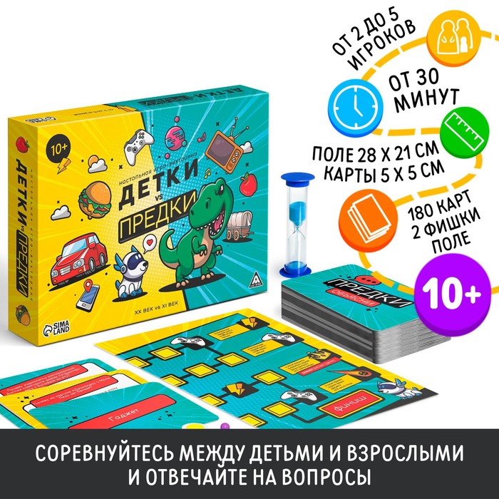 Настольная игра-викторина «Детки vs предки», 10+