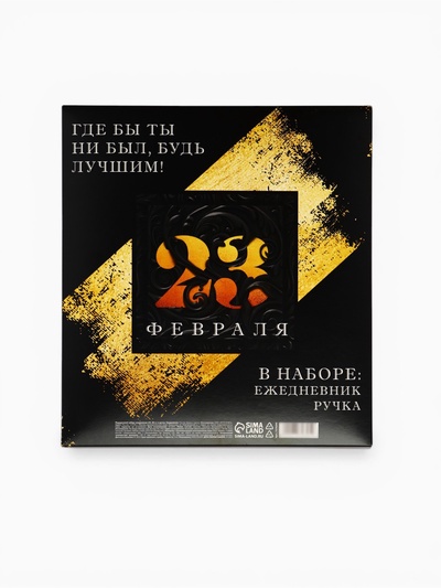 Подарочный набор «23 февраля. Сила, воля, характер», ежедневник А5, 80 л в твердой обложке и ручка