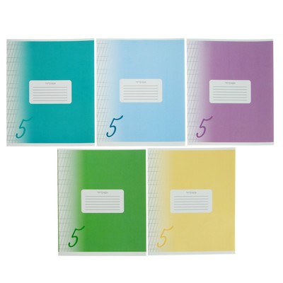 Тетрадь 12 листов в частую косую линию Calligrata «Пятёрка», обложка мелованный картон, блок офсет, белизна 95%, МИКС