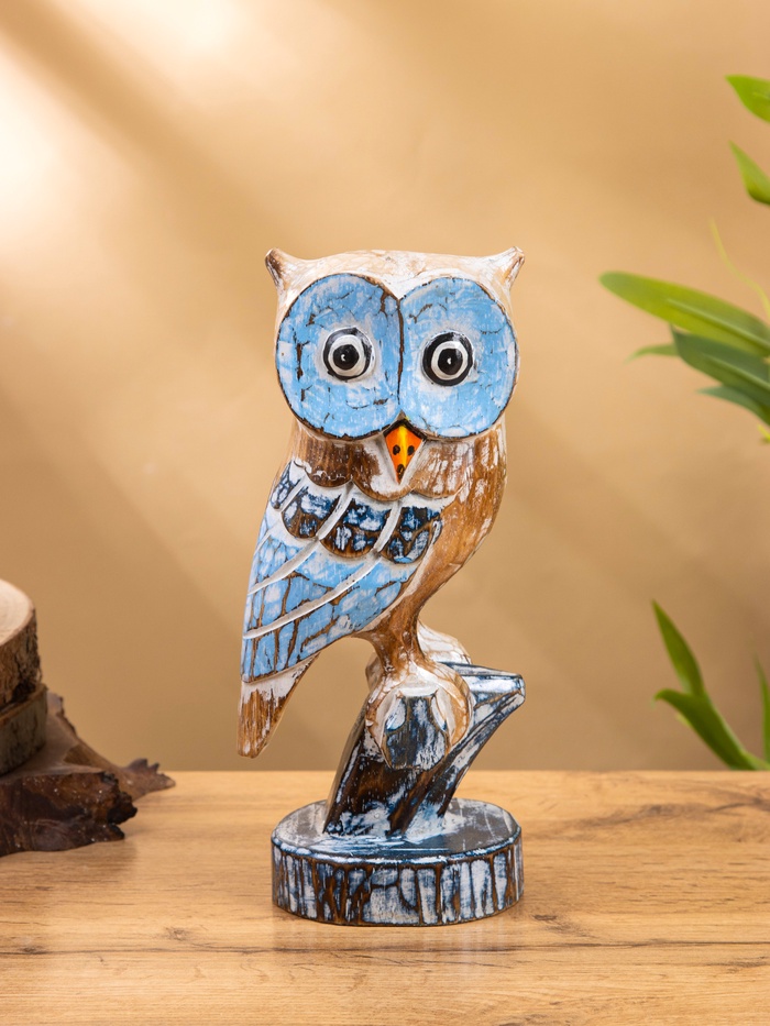 Сувенир «Сова на ветке», 23 см, дерево