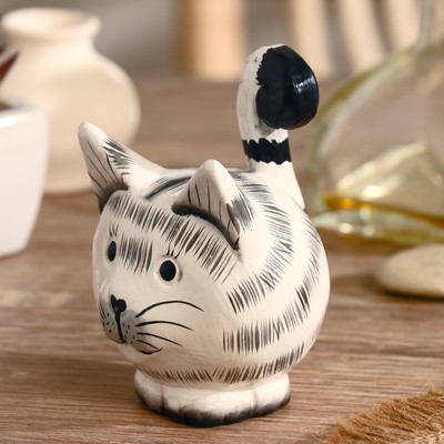 Сувенир «Кошечка белая», 6×9×6 см, дерево