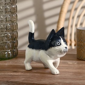 Сувенир «Котик», 7×11×12 см, дерево, чёрный, белый