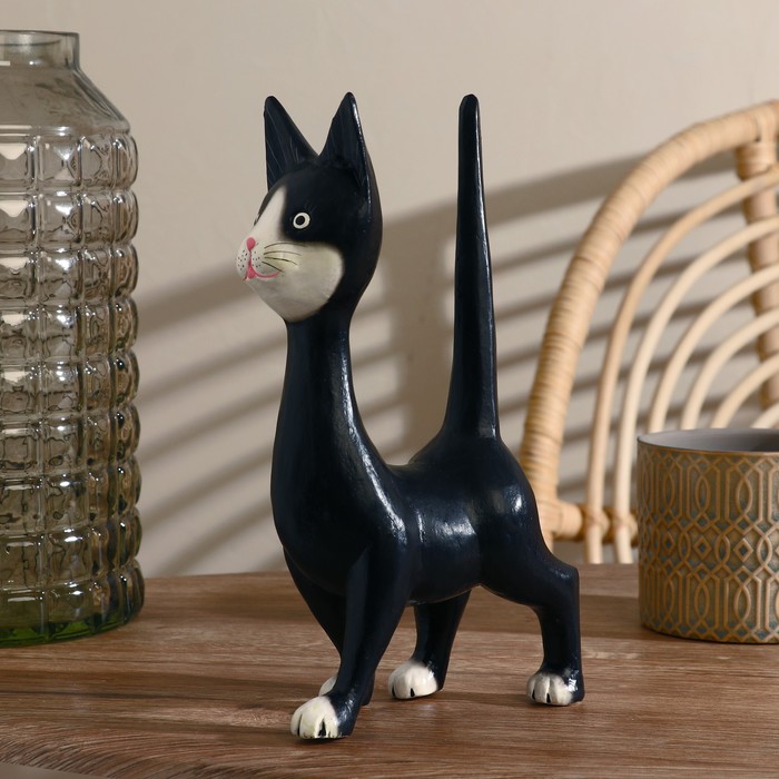 Сувенир «Кошечка», 15×27×7 см, чёрный, дерево