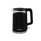Чайник электрический Oursson EK1732W/BL, пластик, колба стекло, 1.7 л, 2200 Вт, чёрный - фото 51334681