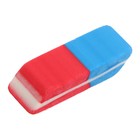 Ластик комбинированный красно-синий скошенный малый 39 х 15 х 6 мм (штрихкод на штуке) - Фото 3