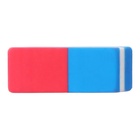 Ластик комбинированный красно-синий скошенный малый 39 х 15 х 6 мм (штрихкод на штуке) - Фото 2