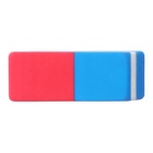 Ластик комбинированный красно-синий скошенный малый 39×15×6 мм (штрихкод на штуке) - Фото 2