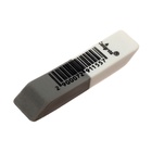 Ластик комбинированный бело-серый скошенный средний 60×15×6 мм (штрихкод на штуке) - Фото 4