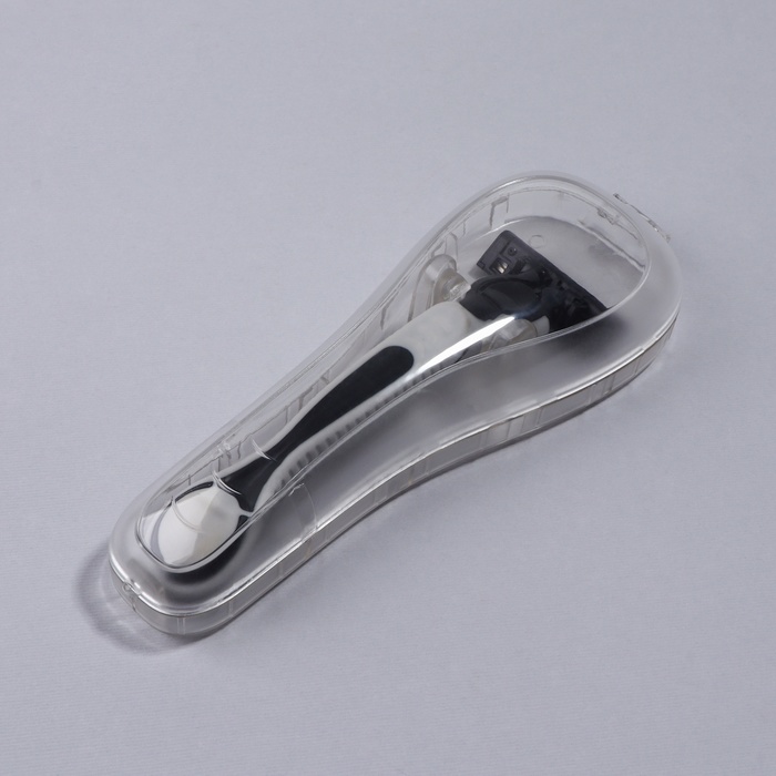 Органайзер для бритвы, с крышкой, вентилируемый, 16,2 × 6,1 см, цвет прозрачный - фото 1911686338