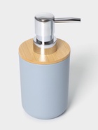 Аксессуары для ванной SAVANNA «Вуди», 6 предметов, мыльница, дозатор, 2 стакана, ёршик, ведро, голубые - Фото 4