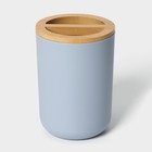 Набор аксессуаров для ванной комнаты SAVANNA «Вуди», 6 предметов (мыльница, дозатор, 2 стакана, ёршик, ведро), цвет серый - фото 6546976