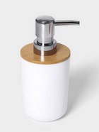 Аксессуары для ванной SAVANNA «Вуди», 6 предметов, мыльница, дозатор, 2 стакана, ёршик, ведро, белые - Фото 4