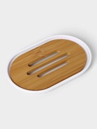 Аксессуары для ванной SAVANNA «Вуди», 6 предметов, мыльница, дозатор, 2 стакана, ёршик, ведро, белые - Фото 8