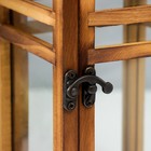 Подсвечник дерево "Фонарь - три полоски" беж и медь набор 2 шт 32х12,5х12,5, 45х18х18 см - фото 23058059