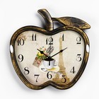 Часы настенные, серия: Кухня, "Яблоко", дискретный ход, 26 х 25.5 см, АА, бронзовый - фото 3358915