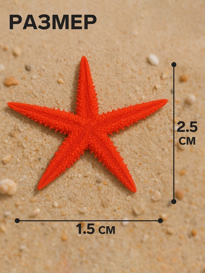Набор натуральных морских звезд, 1.5 - 2.5 см, 20 шт., красные - белые