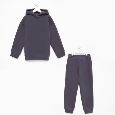 Костюм для мальчика (худи, брюки) MINAKU: Basic Line KIDS, серый, рост 104 см