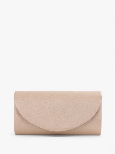 Сумка-клатч вечерняя на магните, на серебристой цепочке, бежевая