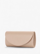 Сумка-клатч вечерняя на магните, на серебристой цепочке, бежевая - Фото 5