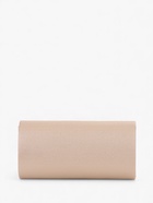 Сумка-клатч вечерняя на магните, на серебристой цепочке, бежевая - Фото 6