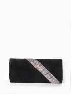 Клатч, отдел на клапане, длинная цепь, цвет чёрный - фото 809356823