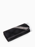 Сумка-клатч вечерняя на магните, на длинной цепочке, с серебристой вставкой, чёрная - фото 119617960