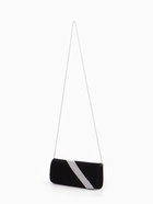 Клатч, отдел на клапане, длинная цепь, цвет чёрный - фото 809356821