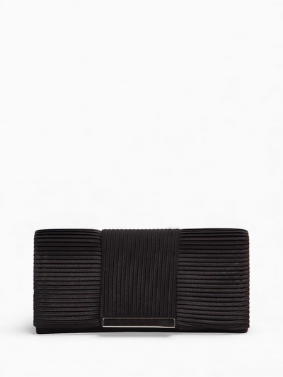 Сумка-клатч женская на магните, на длинной цепочке, чёрная