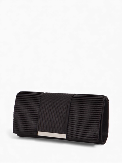 Сумка-клатч женская на магните, на длинной цепочке, чёрная